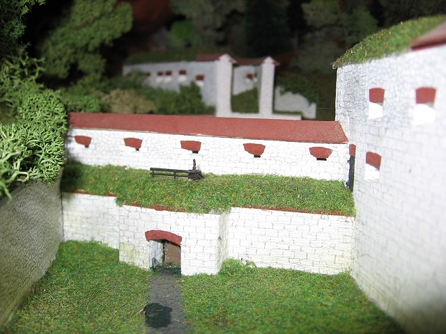 Festungsmuseum Fort Oberer Kuhberg, Modelle im Pulvermagazin - Werk I